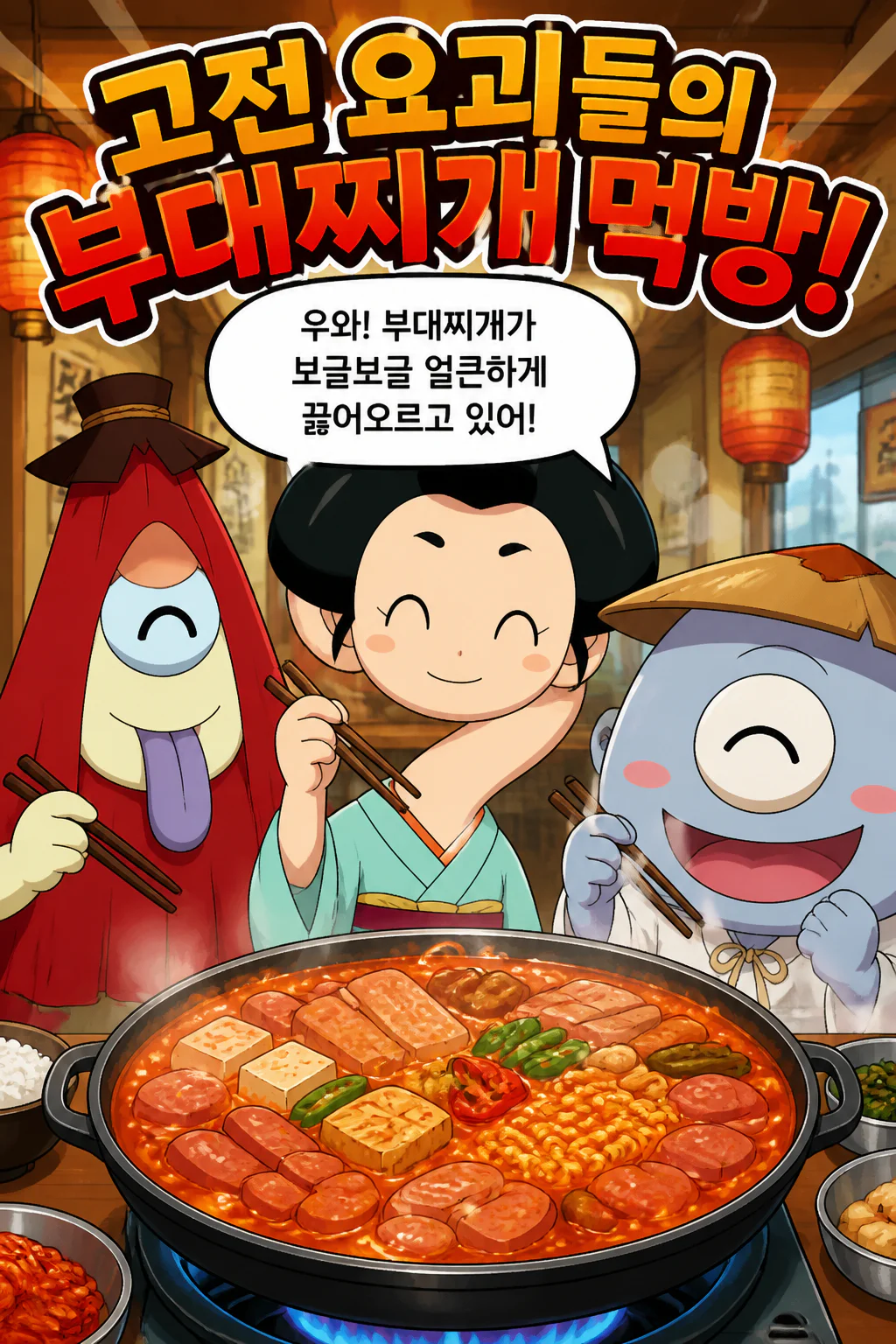 고전요괴 3인방 부대찌개를 먹다