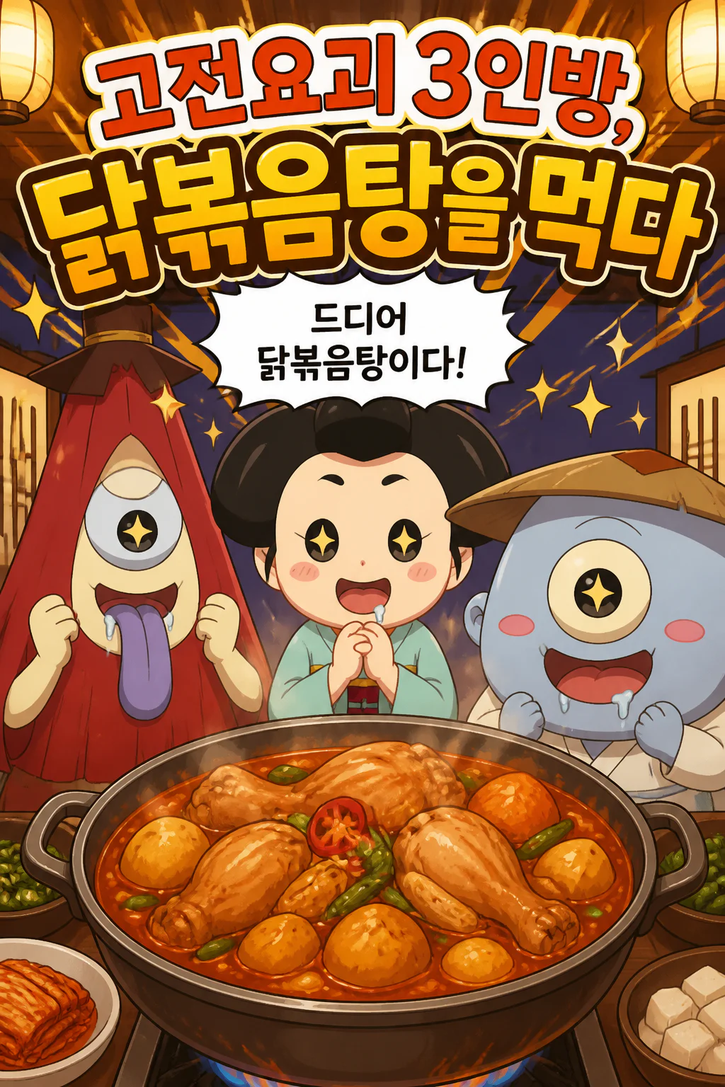 고전요괴 3인방 닭볶음탕을 먹다