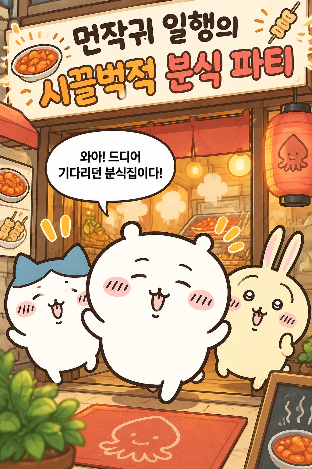 먼작귀 일행의 분식 먹방