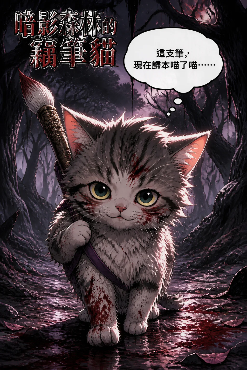 暗影森林裡的絕灰貓