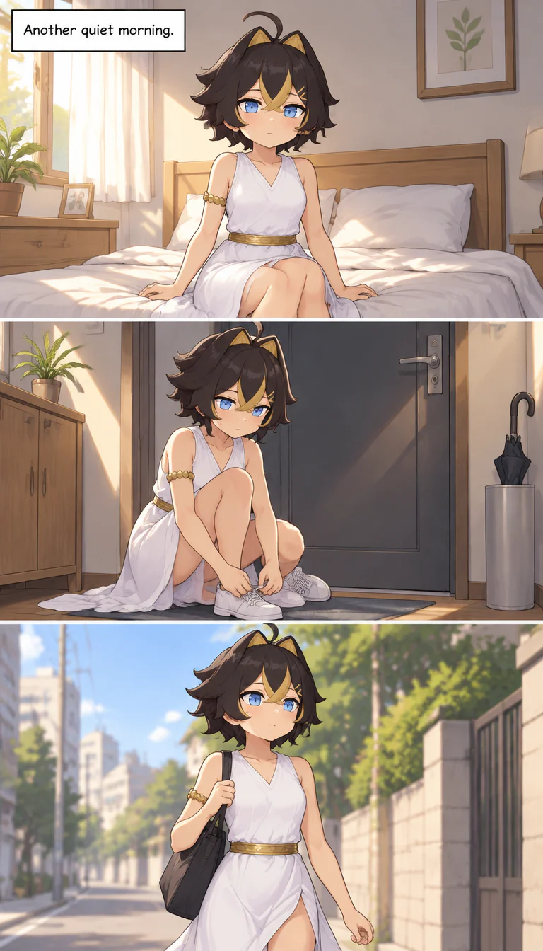 Draw a 4-panel webtoon where my register