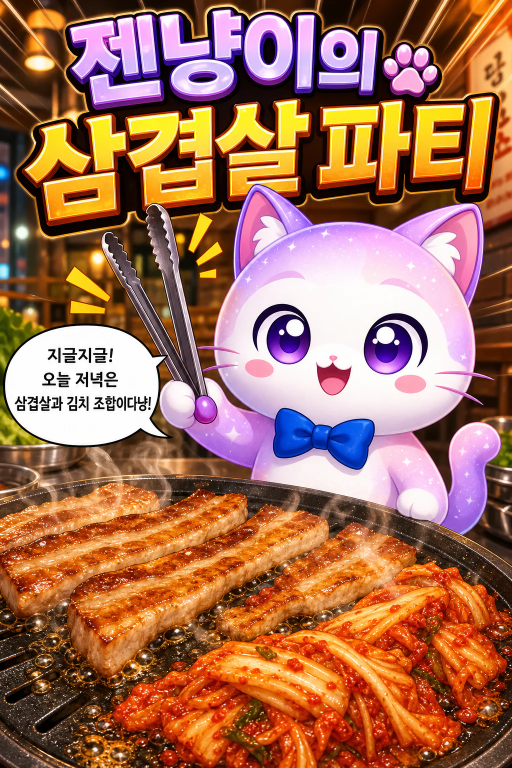 삼겹살 즐기는 젠냥이