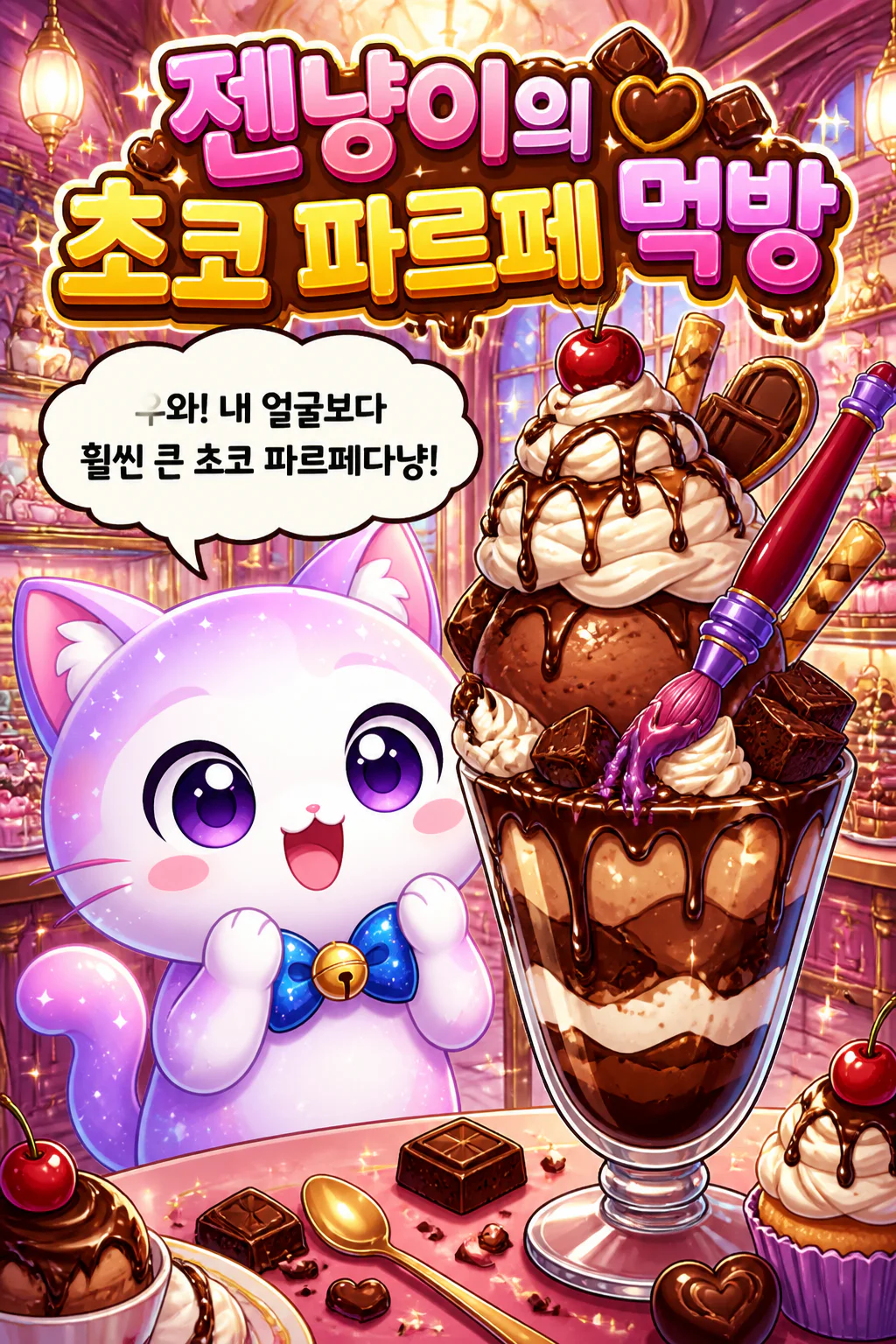 젠냥이의 초코파르페 먹방