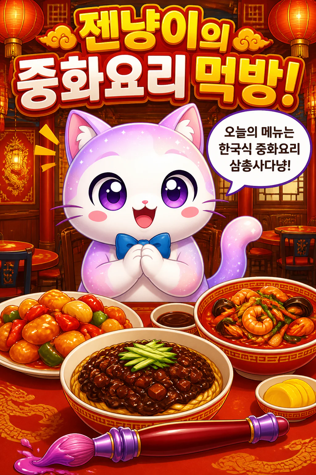 젠냥이의 먹방 한국식 중화요리