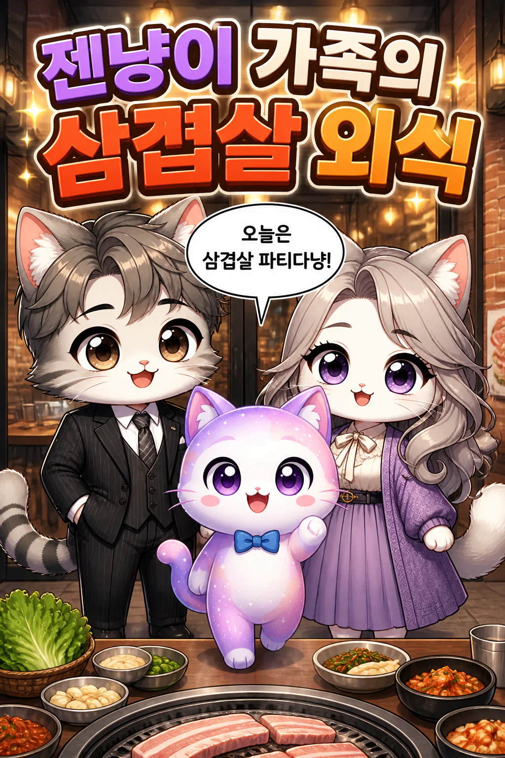 젠냥이 가족 삼겹살 먹방
