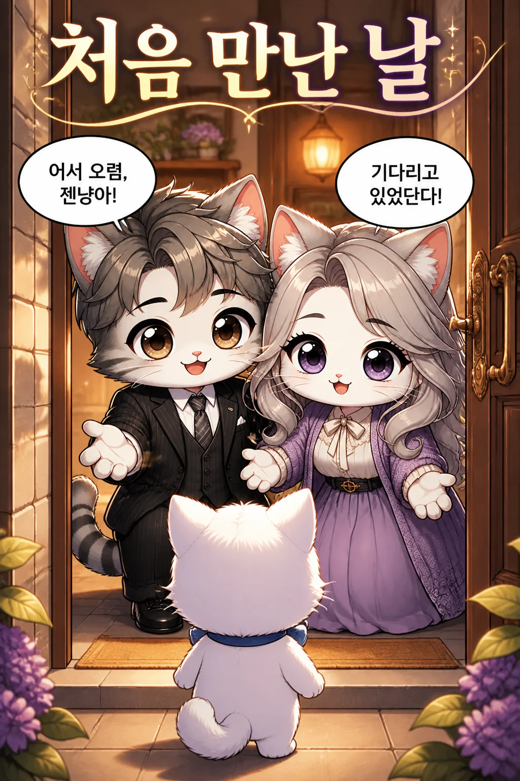 젠냥이 자신의 부모님을 만나다