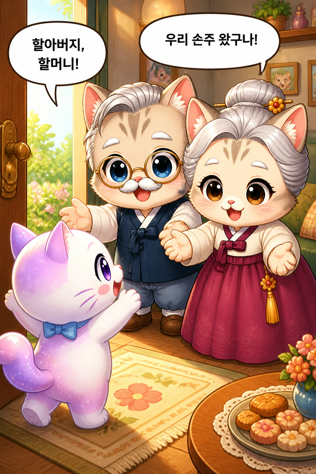 젠냥이 할아버지 할머니 만나다