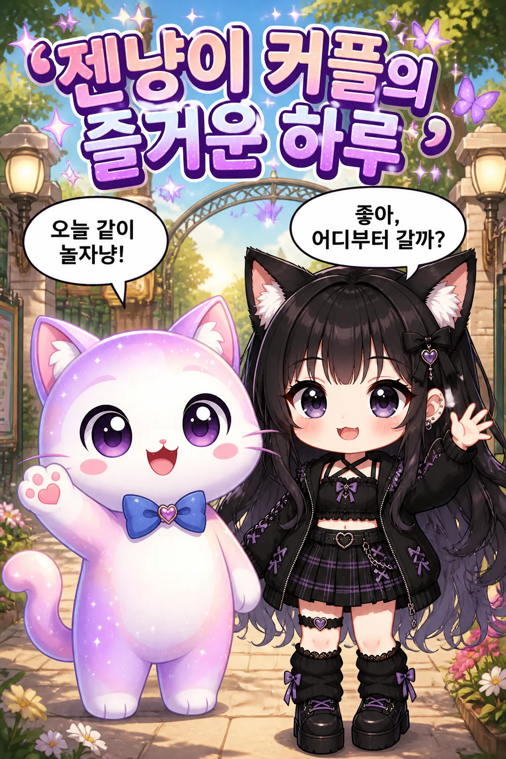 젠냥이 여자친구를 만나 시간을 보내다