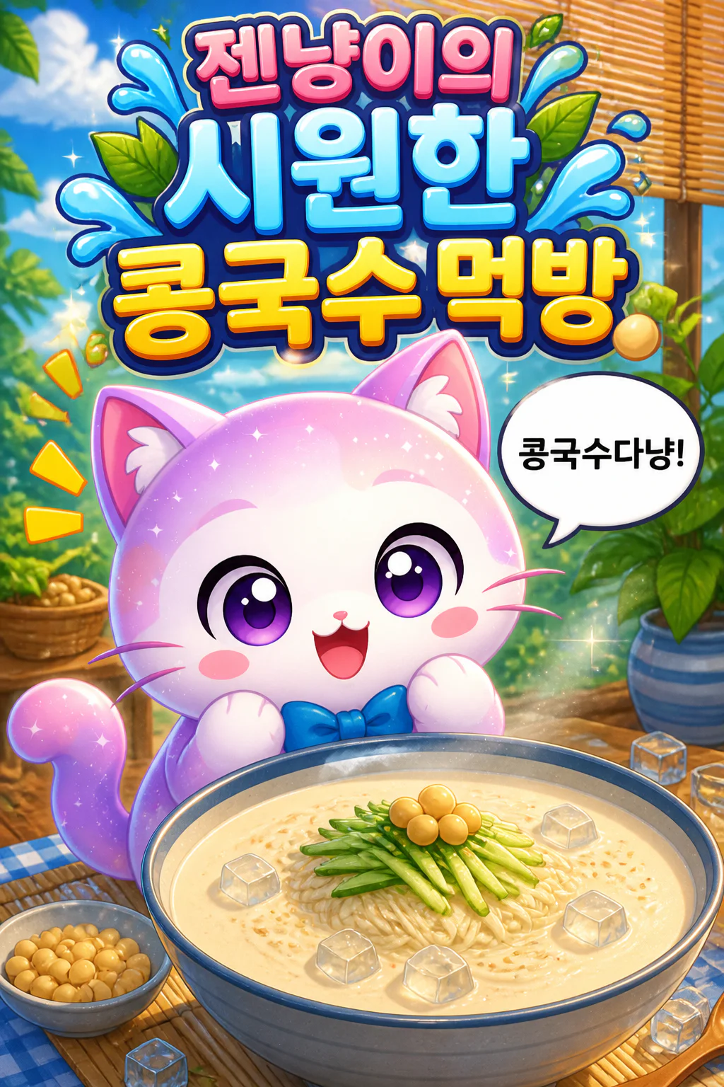 젠냥이의 먹방 시원한 콩국수