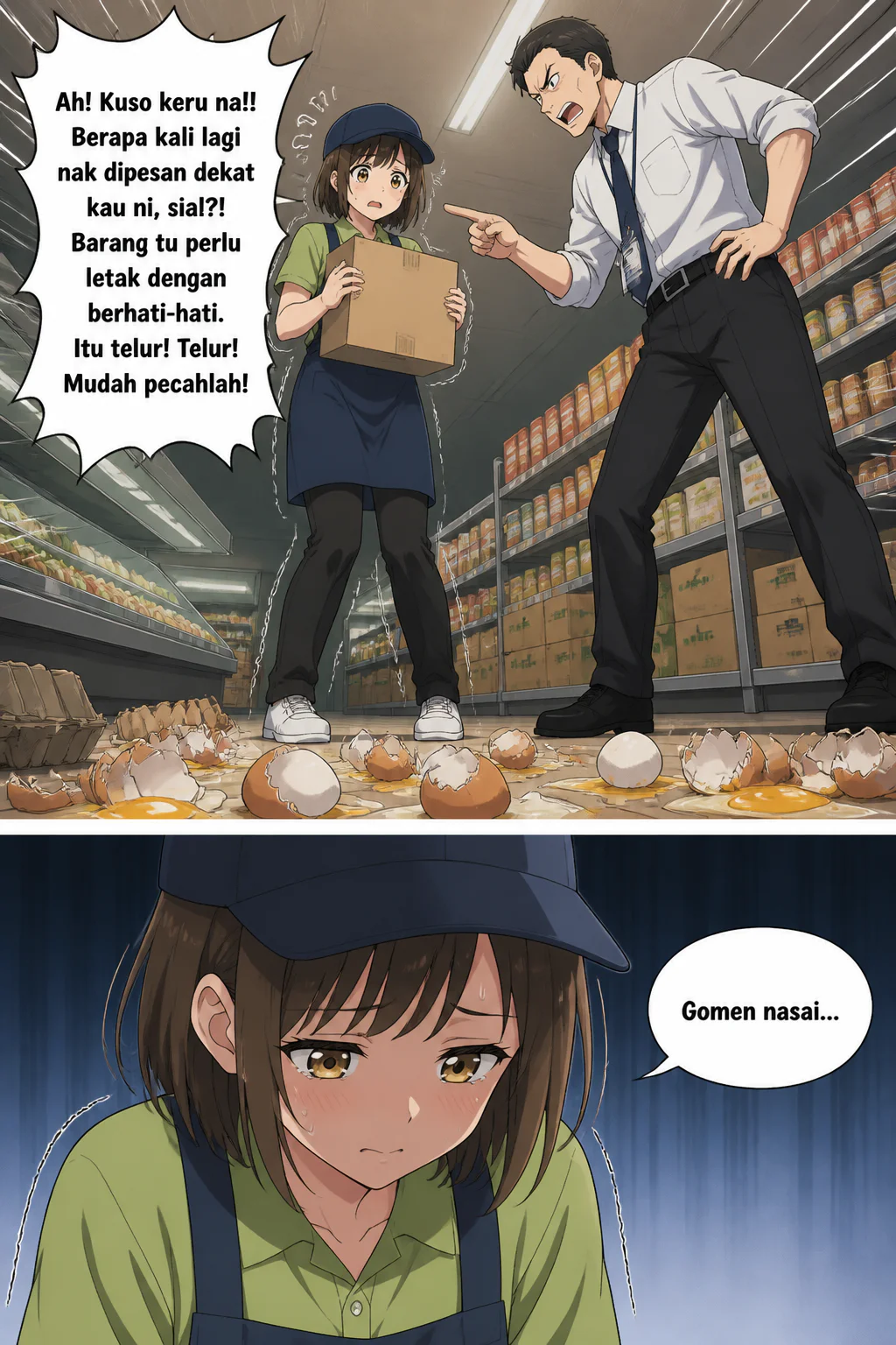 "Emm... Terima kasih, okaasan," bisik Sh