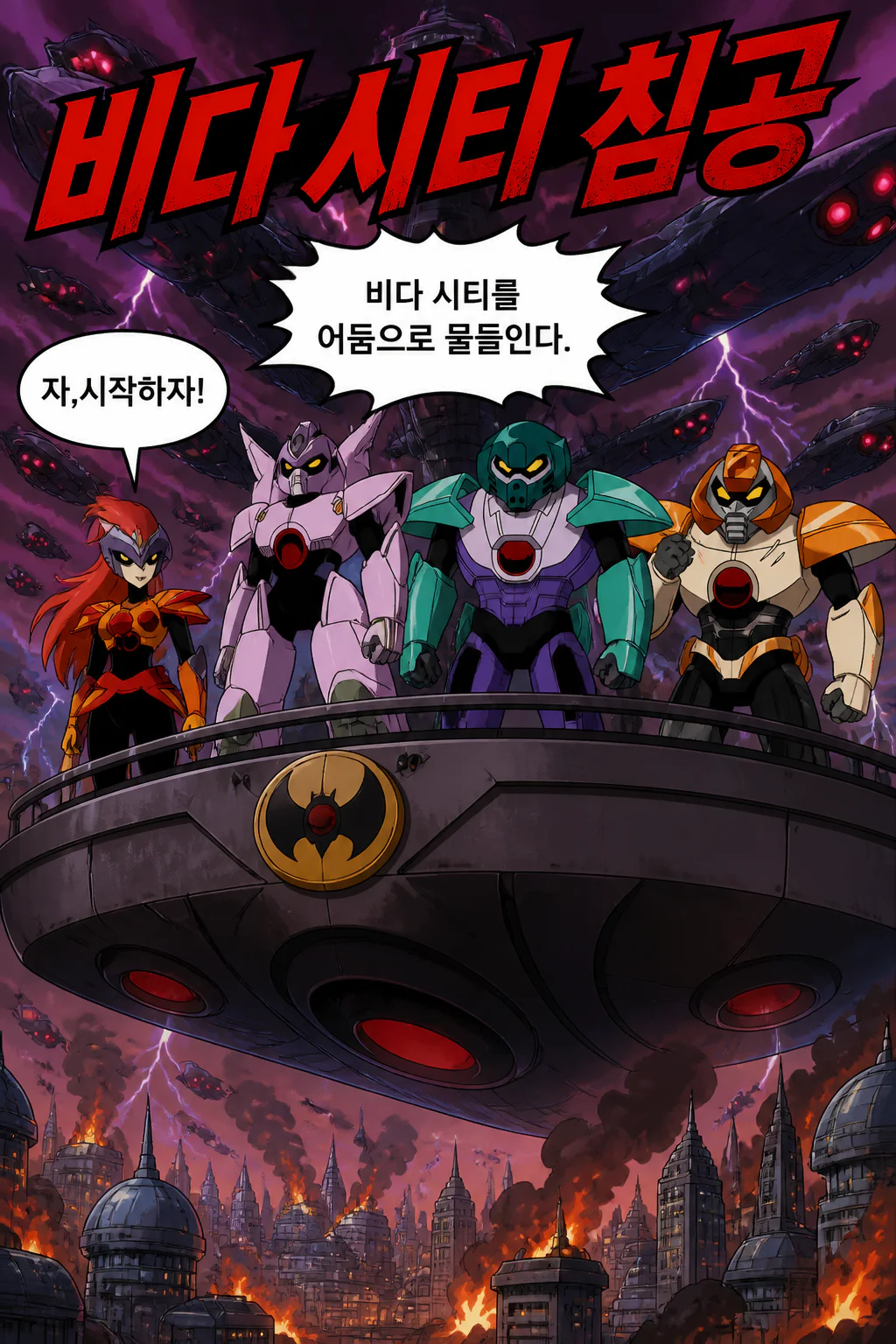 다크 비다 사천왕의 비다시티 침공
