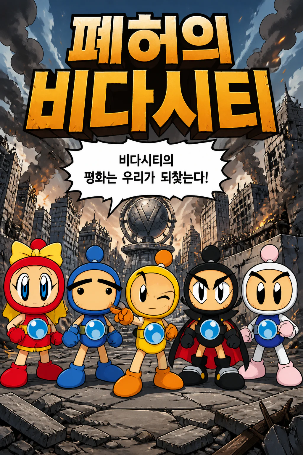비다시티의 히어로들 다크 비다 사천왕에 처참하게 패하다