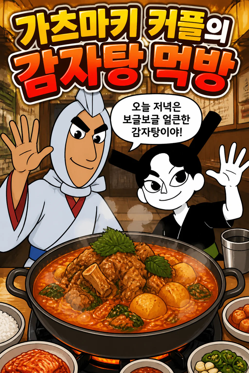 가츠마키 커플 감자탕을 먹다