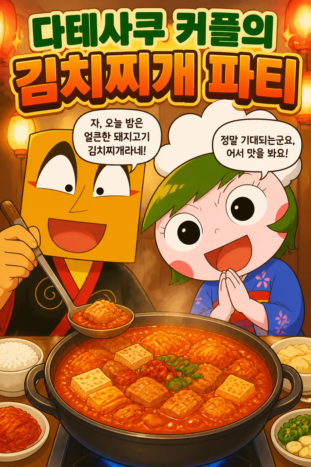 다테사쿠 김치찌개를 먹다