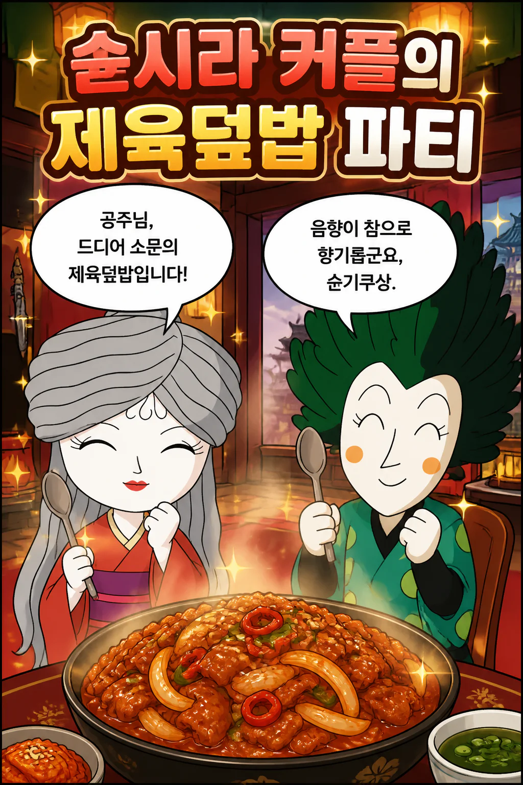 슌시라 제육 덮밥을 먹다
